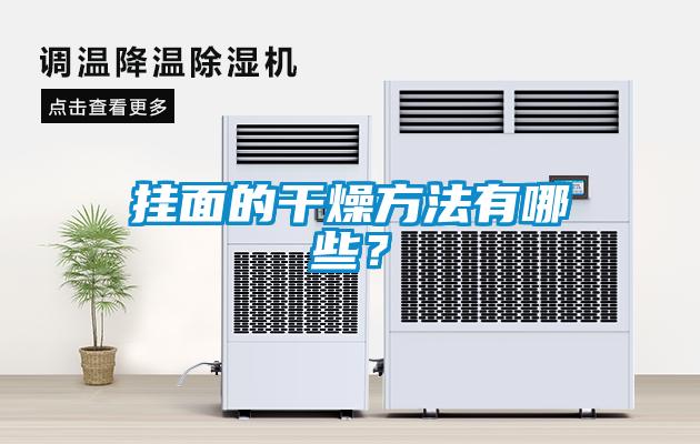 掛麵的幹燥方法有哪些？