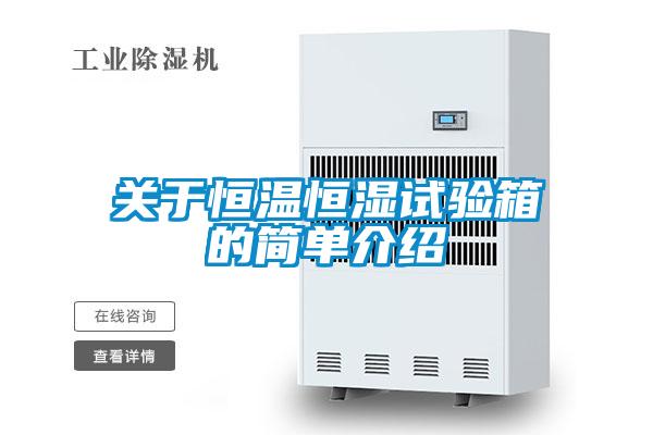 關於恒溫恒濕試驗箱的簡單介紹