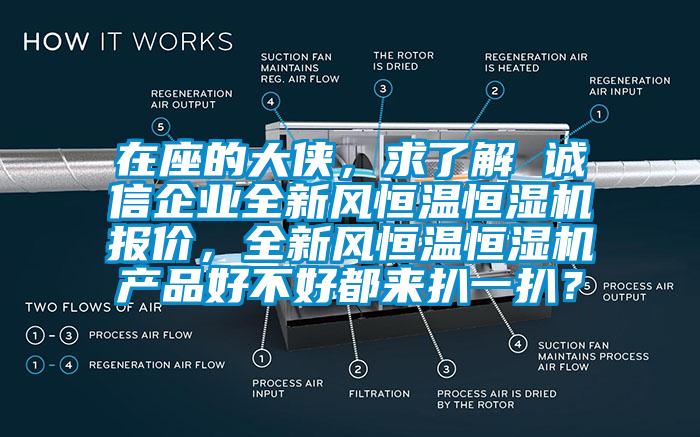 在座的大俠，求了解 誠信企業全新風恒溫恒濕機報價，全新風恒溫恒濕機產品好不好都來扒一扒？