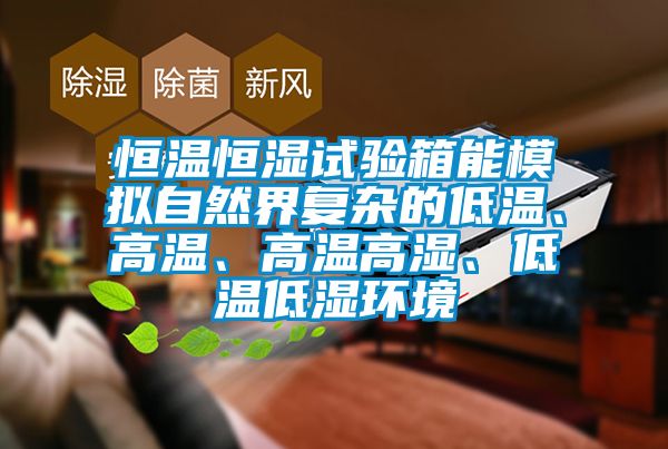 恒溫恒濕試驗箱能模擬自然界複雜的低溫、高溫、高溫高濕、低溫低濕環境